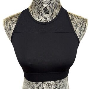 Maurices Medium Black Racerback Sports Bra Strappy Athletic Activewear